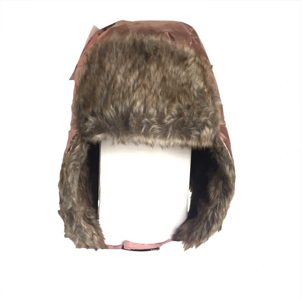 SWISS TECH Pink Metallic Winter Trapper Hat